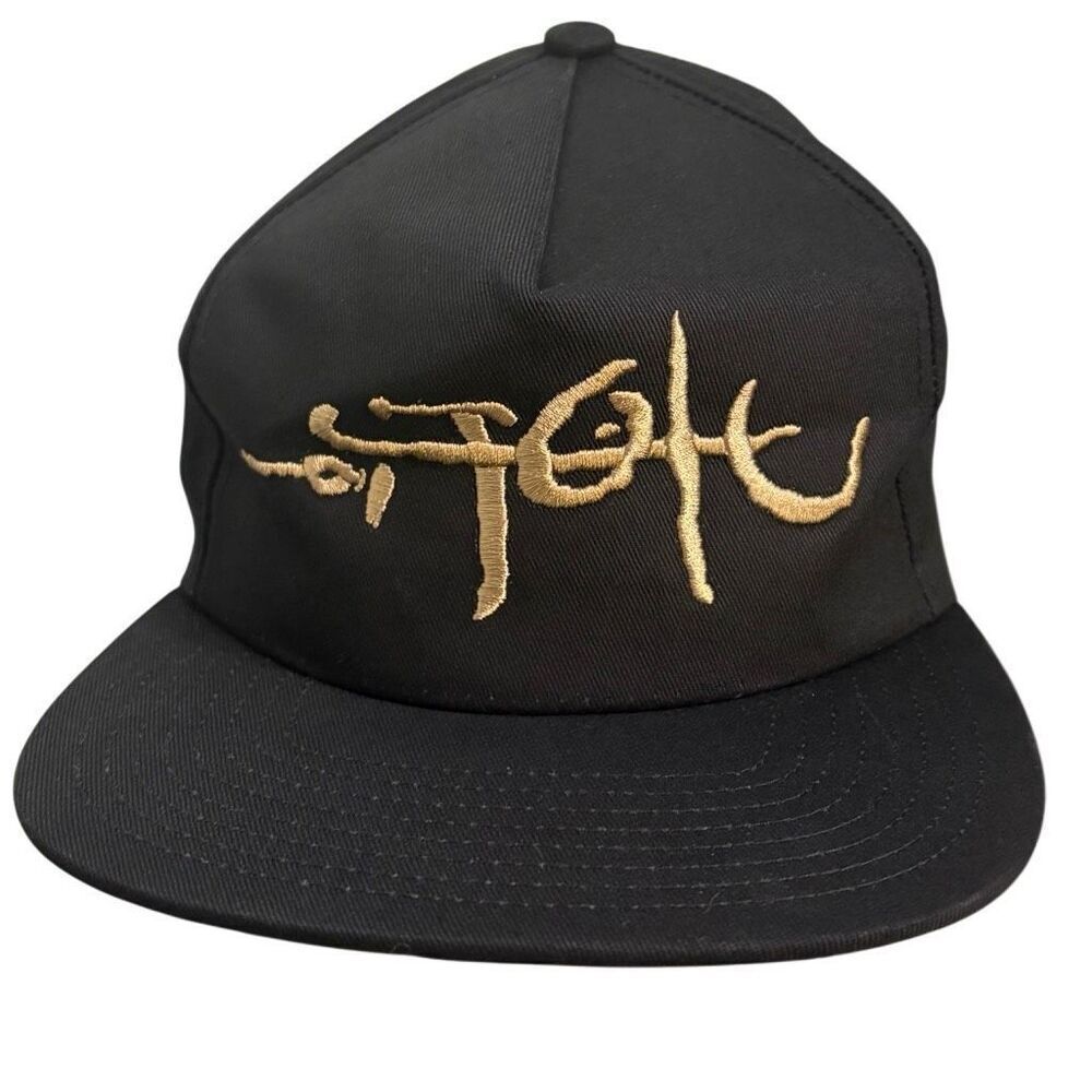 Travis Scott Utopia Logo A4 Hat Snapback Black Gold embroidered 2023
